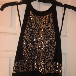 Long Black and Silver Prom Dress